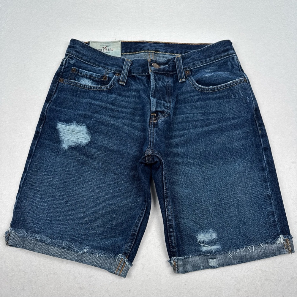 Hollister Y2K Vintage Bermuda Jean Short Fits Men 29 Button Fly Low‎ Rise